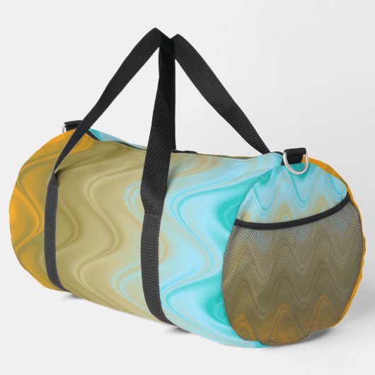 Sac De Sport Abstrait Ondulé Bleu Vert Orange (Coin droit)