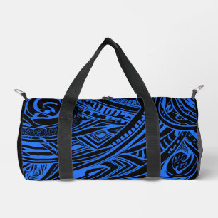 Sac De Sport Abstrait Tribal Noir Et Bleu