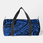 Sac De Sport Abstrait Tribal Noir Et Bleu (Verso)