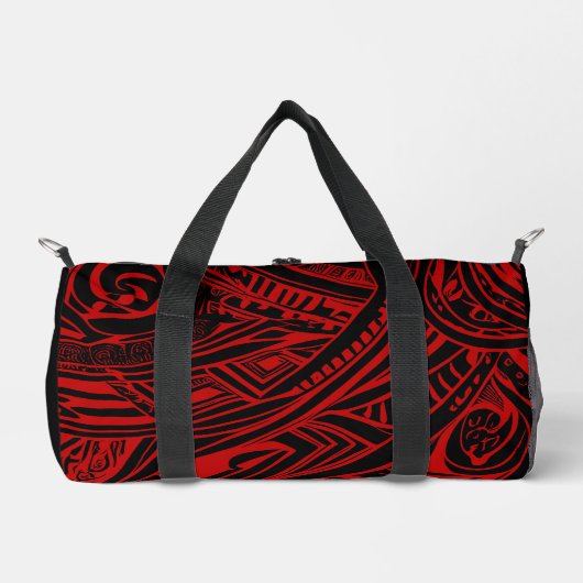 Sac De Sport Abstrait Tribal Noir Et Rouge (Recto)