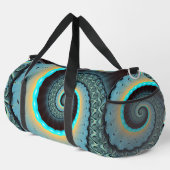 Sac De Sport Abstraite spirale d'art fractal bleu turquoise ora (Coin droit)
