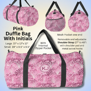 Sac De Sport Ajouter des initiales, motif abstrait rose pâle et