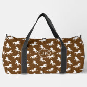 Sac De Sport Ajouter Initiales, Chevaux blancs sur Brown, Cheva (Recto)