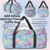 Sac De Sport Ajouter Initiales, Fleurs Abstraites Pastel