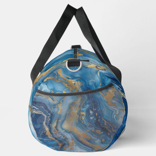 Sac De Sport Ajouter le nom Blue Gold Marbled (Droite)
