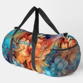 Sac De Sport Ajouter le nom Fleurs Aqua & Gold Floral Abstrait (Coin droit)