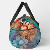 Sac De Sport Ajouter le nom Fleurs Aqua & Gold Floral Abstrait (Droite)