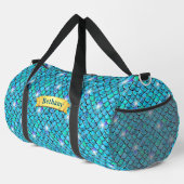 Sac De Sport Ajouter le nom Mermaid Scales Aqua Blue avec des é (Coin droit)