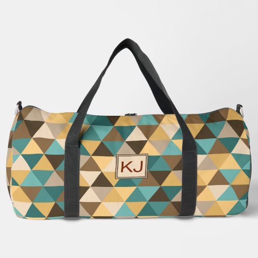 Sac De Sport Ajouter les initiales, rétro Abstrait Triangles ve (Recto)