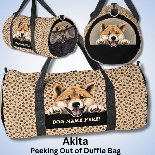 Sac De Sport Ajouter Nom du chien Votre nom, Akita