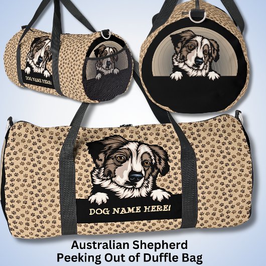 Sac De Sport Ajouter Nom du chien Votre nom, Berger Australien