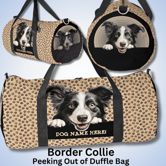 Sac De Sport Ajouter Nom du chien Votre nom, Bordure Collie