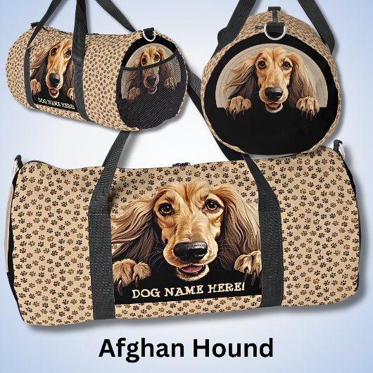 Sac De Sport Ajouter Nom Du Chien, Votre Nom, Hound Afghan