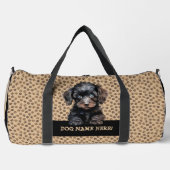 Sac De Sport Ajouter Nom du chien Votre nom, Poodle - Noir (Recto)