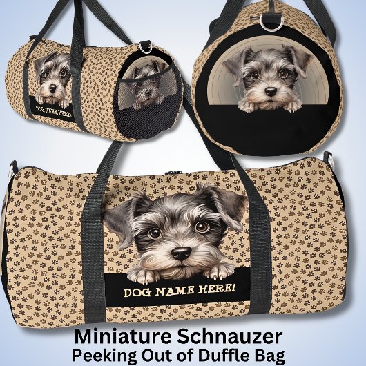 Sac De Sport Ajouter Nom Du Chien Votre Nom, Schnauzer Miniatur