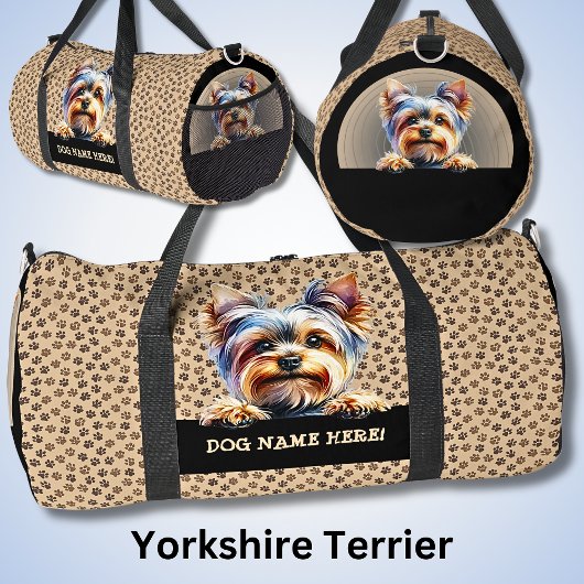 Sac De Sport Ajouter Nom Du Chien Votre Nom, Yorkshire Terrier