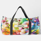 Sac De Sport Ajouter Nom, Fleurs de printemps Floral (Recto)