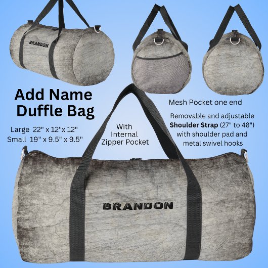 Sac De Sport Ajouter Nom, Gris Brun Pierre Grunge