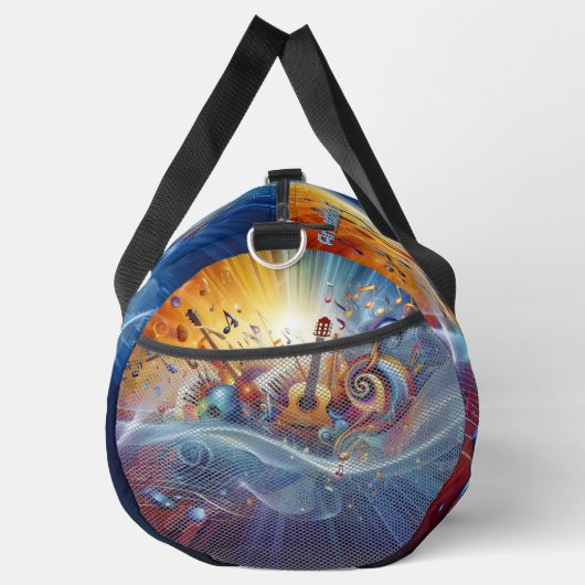 Sac De Sport Ajouter Nom, Initiales, Notes de musique Explosion (Droite)