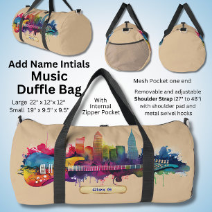 Sac De Sport Ajouter Nom, Initiales, Peinture Guitare avec City