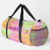 Sac De Sport Ajouter Nom, Rose Vert Or Brush Strokes Stars (Coin droit)