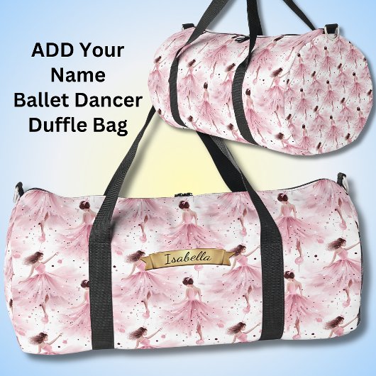 Sac De Sport Ajouter un nom, Ballerina de danse rose