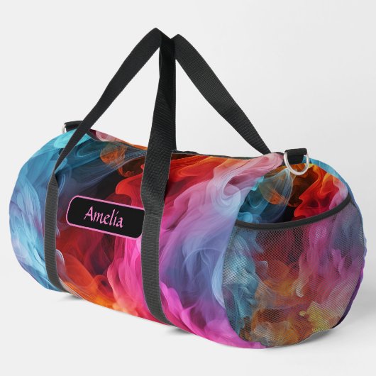 Sac De Sport Ajouter un nom, Bright Swirling Abstrait (Coin droit)