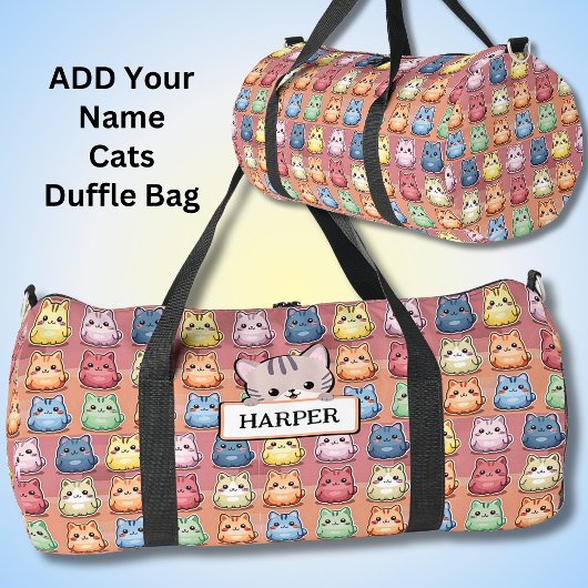 Sac De Sport Ajouter un nom, Cute Kawaii Cats