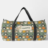 Sac De Sport Ajouter un nom, Cute Kawaii Chats sur Vert (Recto)