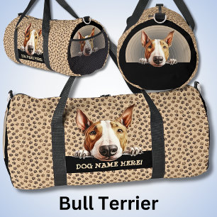 Sac De Sport Ajouter un nom de chien ou votre nom, Bull Terrier