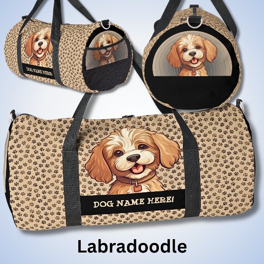 Sac De Sport Ajouter Un Nom De Chien, Votre Nom, Labradoodle