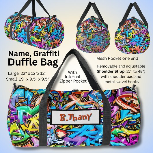Sac De Sport Ajouter un nom Graffiti Abstrait