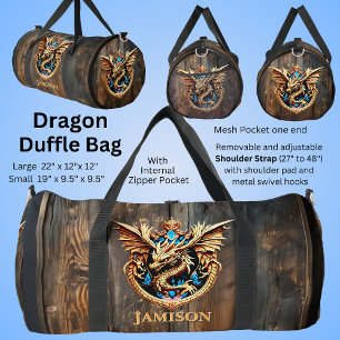 Sac De Sport Ajouter un nom ou un texte - Dragon sur mur de por