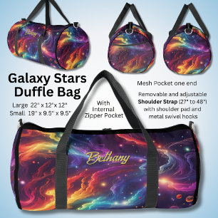 Sac De Sport Ajouter un nom Rainbows dynamiques Galaxy Stars
