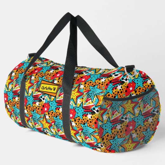 Sac De Sport Ajouter un nom, Retro Comic Pop Art (Coin droit)