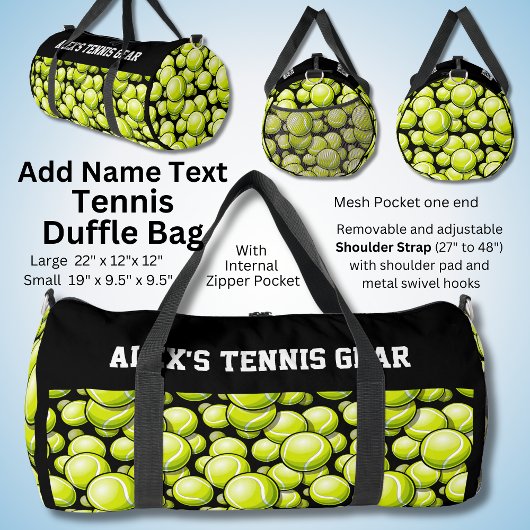 Sac De Sport Ajouter un nom Texte, Alex's Tennis Gear