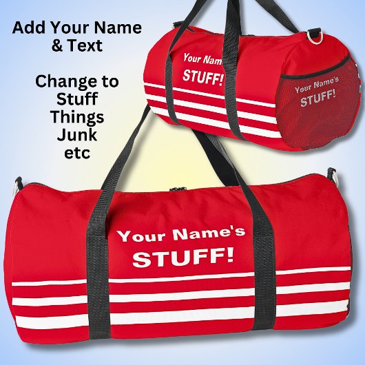 Sac De Sport Ajouter Votre Nom Objet Texte Bright Red