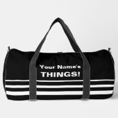 Sac De Sport Ajouter Votre Nom Objet Texte Noir (Recto)
