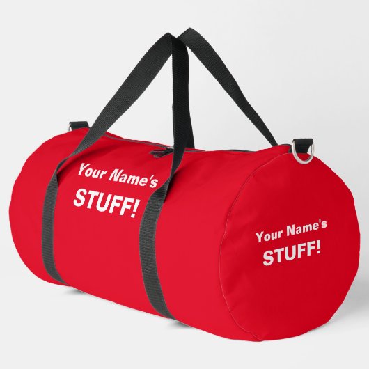 Sac De Sport Ajouter votre nom Objet texte (ou 2 lignes) Rouge (Coin gauche)