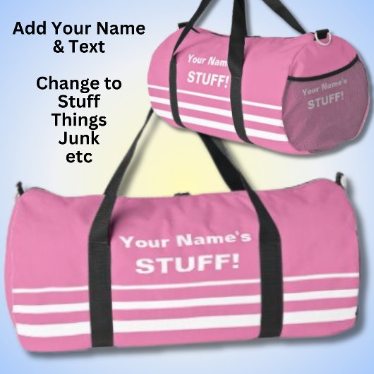 Sac De Sport Ajouter Votre Nom Objet Texte Rose