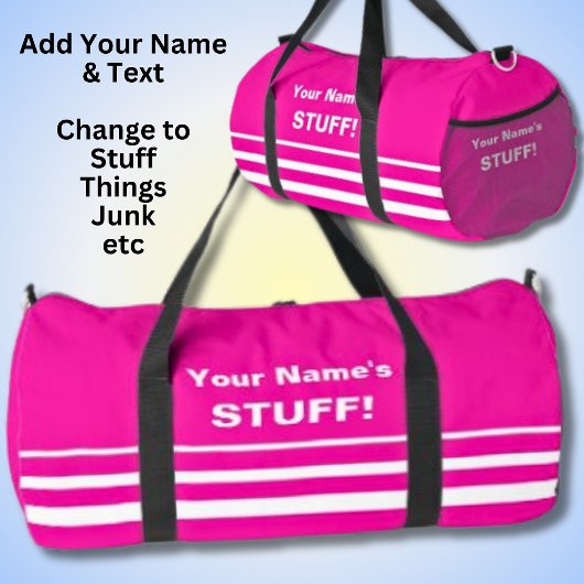 Sac De Sport Ajouter Votre Nom Objet Texte Rose Chaud