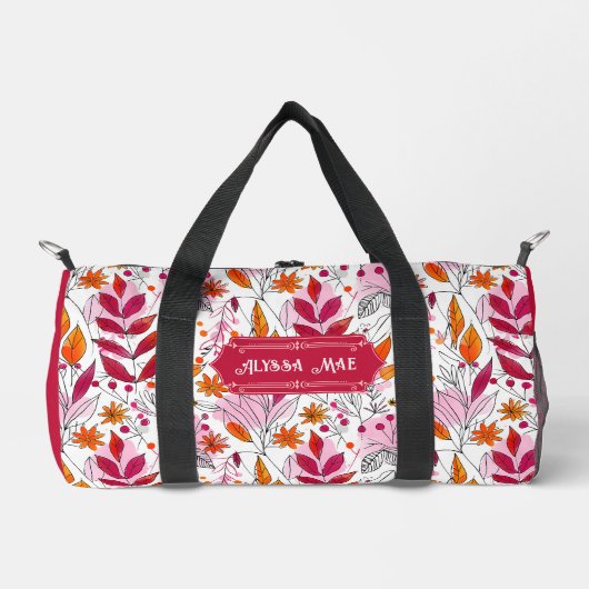 Sac De Sport Alyssa Mae Foliage rose et orange (Recto)