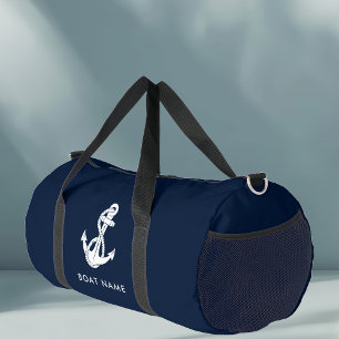 Sac De Sport Ancre nautique Marine Nom du bateau bleu équipage