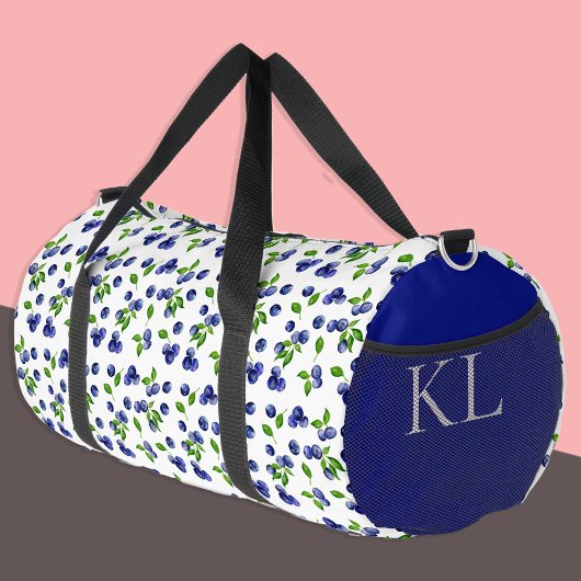 Sac De Sport Aquarelle Blueberries Motif Berry Custom
