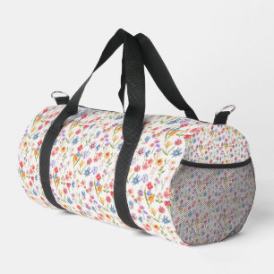 Sac De Sport Aquarelle Fleur Sauvage Bleu Violet