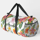 Sac De Sport Aquarelle Fleurs tropicales Motif Personnalisé (Coin droit)