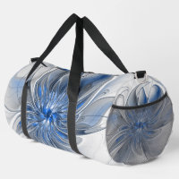 Aquarelle gris bleu Abstrait Fractal Art Flower