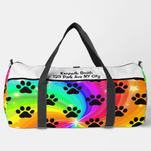 Sac De Sport Arc-en-ciel Étoile Empreinte de Patte Tie Dye Mono
