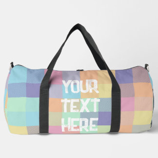 Sac De Sport Arc-en-ciel Pastel Couleur Buffalo Check Plaid 90s