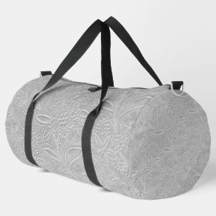 Sac De Sport Aspect floral embossé gris